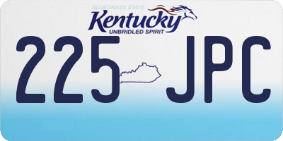 KY license plate 225JPC