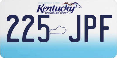 KY license plate 225JPF