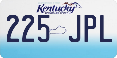 KY license plate 225JPL
