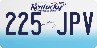 KY license plate 225JPV