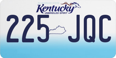 KY license plate 225JQC