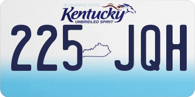 KY license plate 225JQH