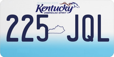 KY license plate 225JQL
