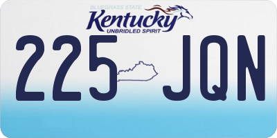 KY license plate 225JQN