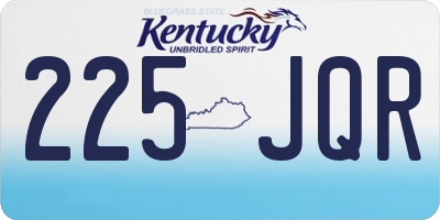 KY license plate 225JQR