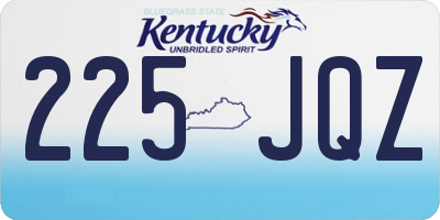 KY license plate 225JQZ
