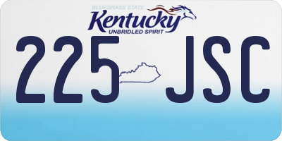 KY license plate 225JSC