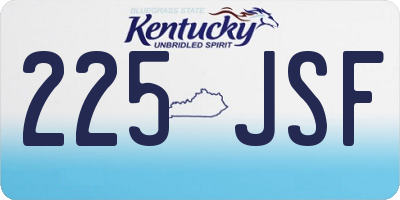 KY license plate 225JSF