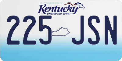 KY license plate 225JSN