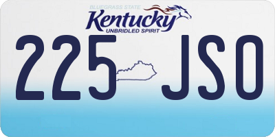 KY license plate 225JSO