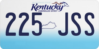 KY license plate 225JSS