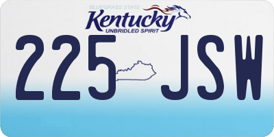 KY license plate 225JSW