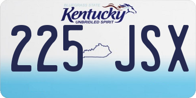 KY license plate 225JSX