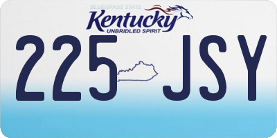 KY license plate 225JSY