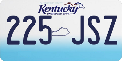 KY license plate 225JSZ