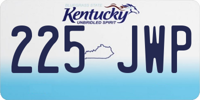 KY license plate 225JWP