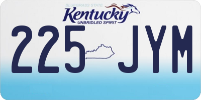 KY license plate 225JYM