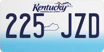 KY license plate 225JZD