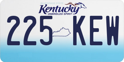 KY license plate 225KEW