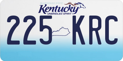 KY license plate 225KRC