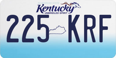 KY license plate 225KRF