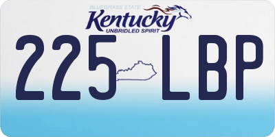 KY license plate 225LBP