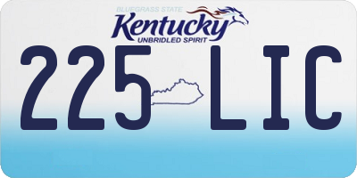 KY license plate 225LIC