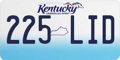 KY license plate 225LID