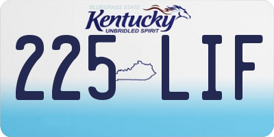 KY license plate 225LIF