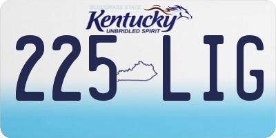 KY license plate 225LIG