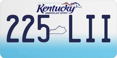 KY license plate 225LII