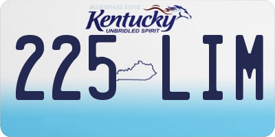KY license plate 225LIM