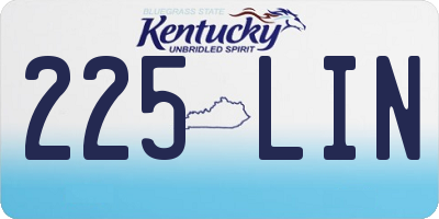 KY license plate 225LIN