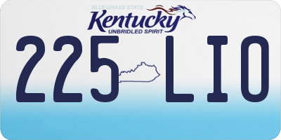 KY license plate 225LIO