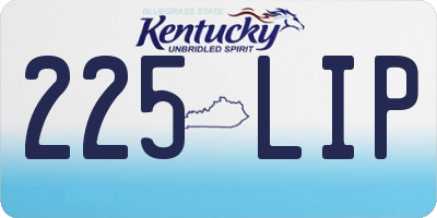 KY license plate 225LIP