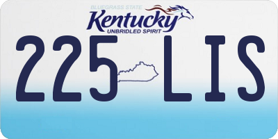 KY license plate 225LIS