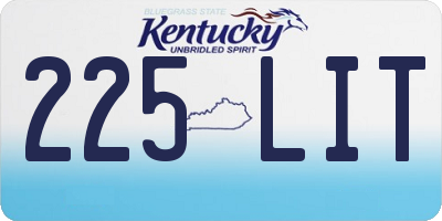 KY license plate 225LIT