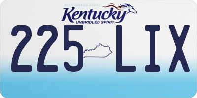 KY license plate 225LIX