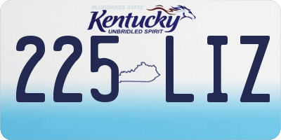 KY license plate 225LIZ
