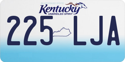 KY license plate 225LJA