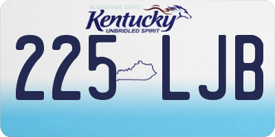KY license plate 225LJB