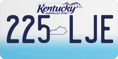 KY license plate 225LJE