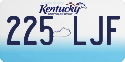 KY license plate 225LJF