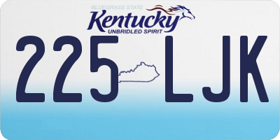KY license plate 225LJK