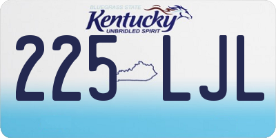 KY license plate 225LJL