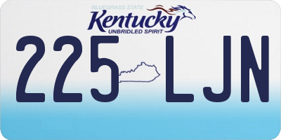 KY license plate 225LJN