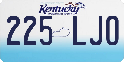 KY license plate 225LJO