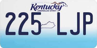 KY license plate 225LJP