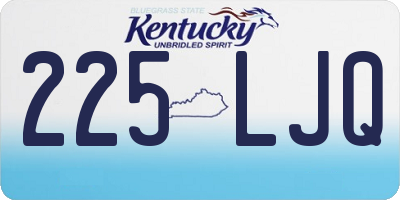KY license plate 225LJQ