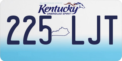 KY license plate 225LJT
